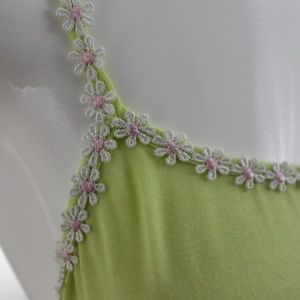 Very J Daisy Trim Tank Top / Yellow / Large